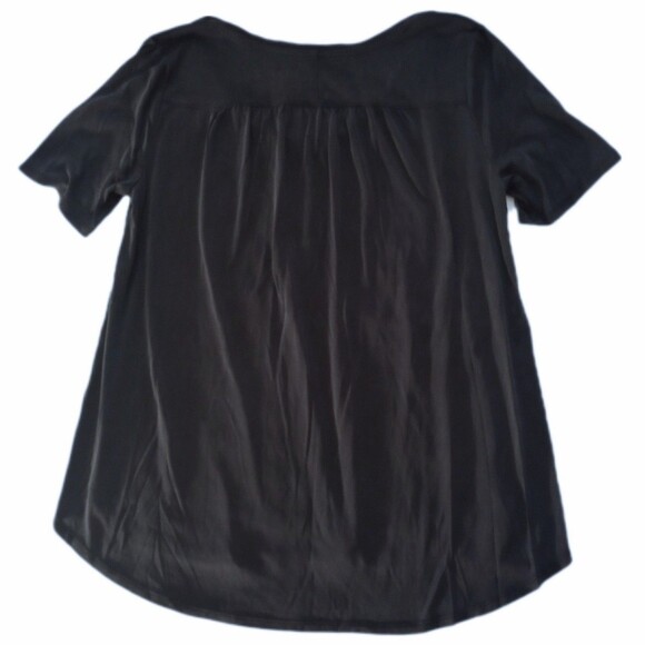 Ann Taylor LOFT Charcoal Gray Short Sleeve Top sz XS Womens - Picture 2 of 3